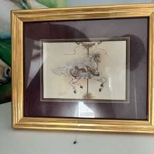 Framed Carousel Horse Art Print